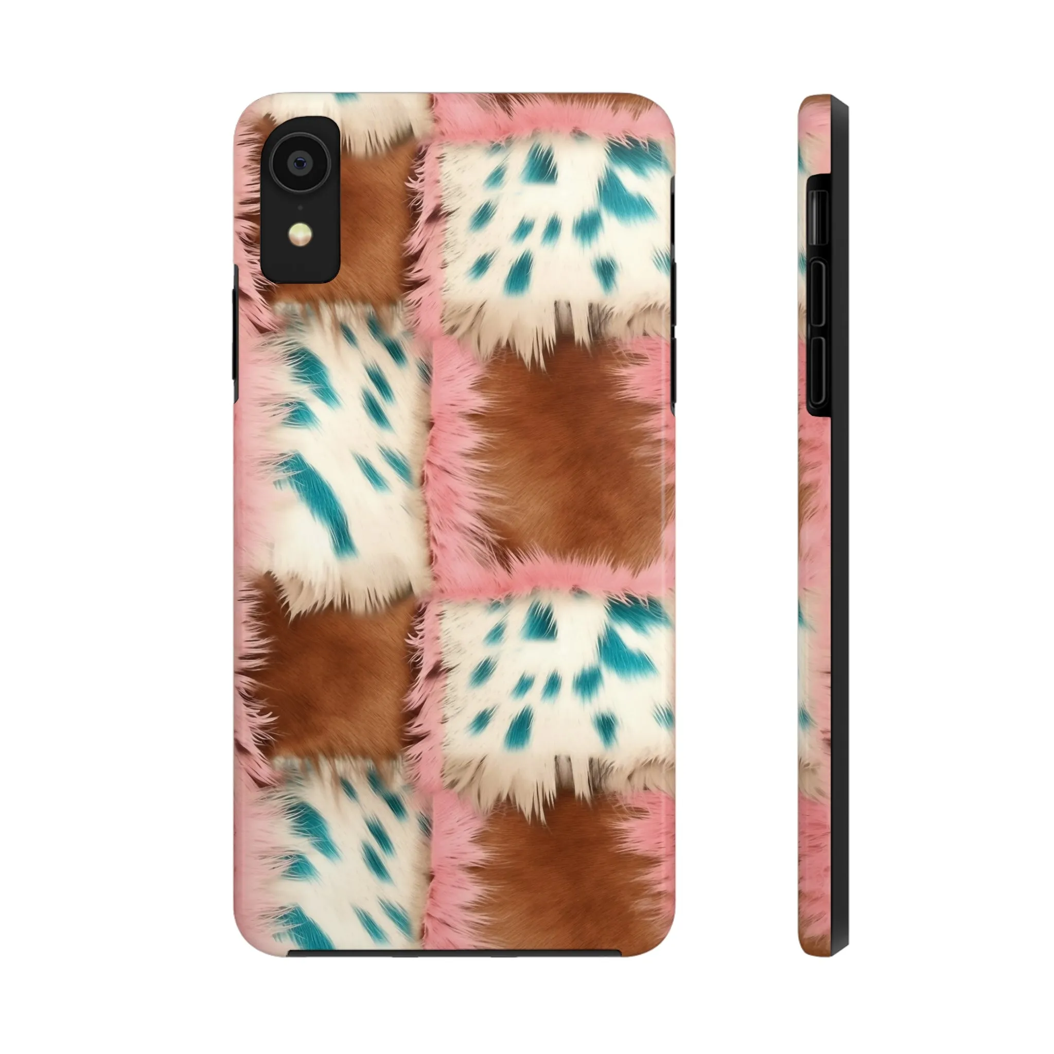 Modern Cowgirl Cowhide Design Pattern Print Tough Phone Case compatible with a large variety of phone models, Phone Case, Gift