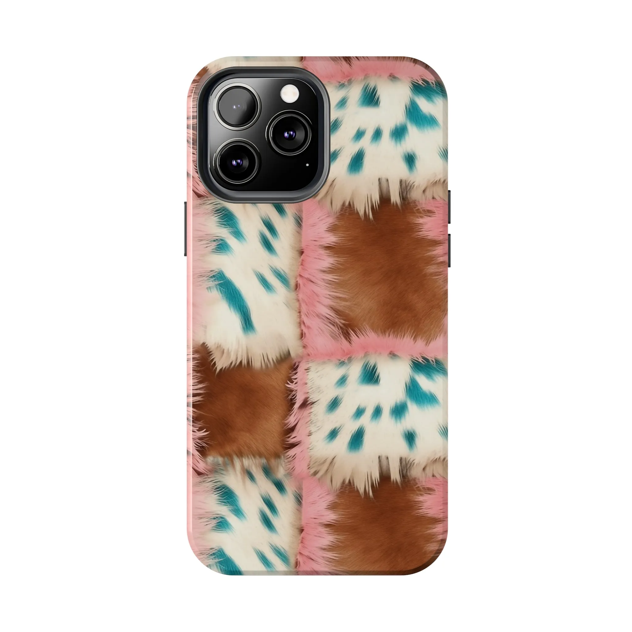 Modern Cowgirl Cowhide Design Pattern Print Tough Phone Case compatible with a large variety of phone models, Phone Case, Gift