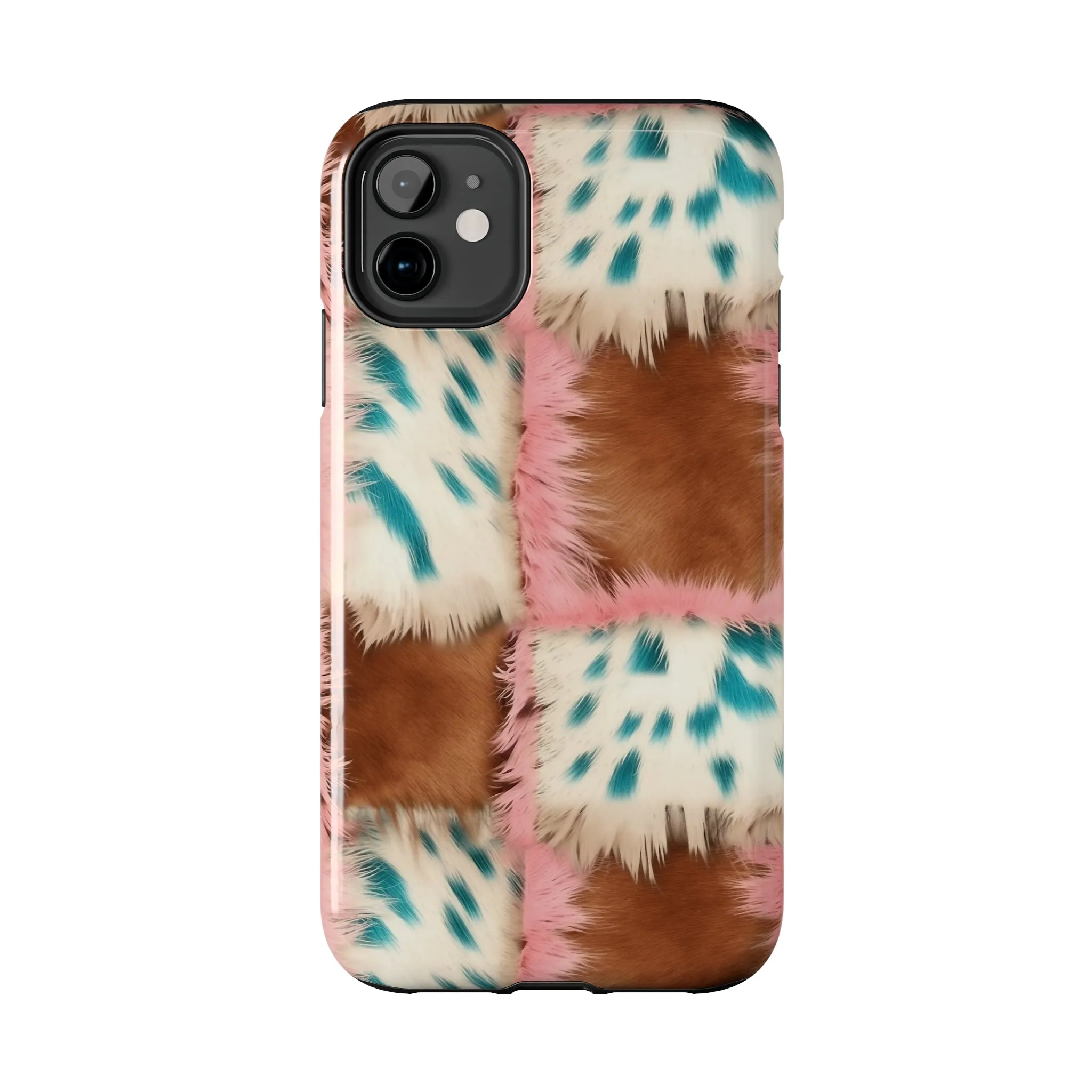 Modern Cowgirl Cowhide Design Pattern Print Tough Phone Case compatible with a large variety of phone models, Phone Case, Gift