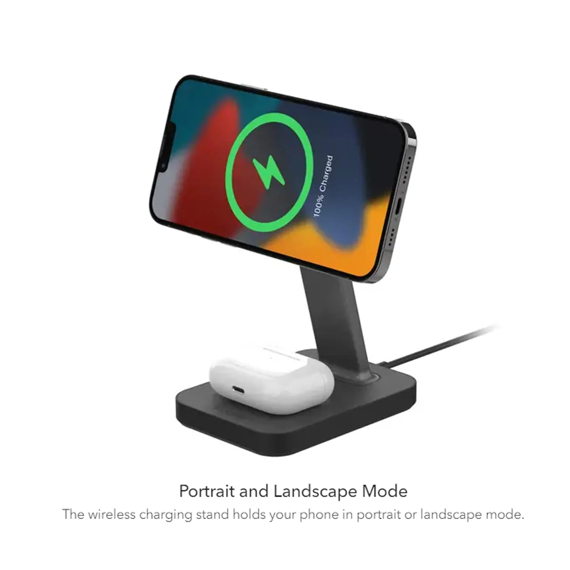 Mophie Snap  Wireless Charging Stand & Pad - Magsafe Compatible with Airpods Charging Spot - Black