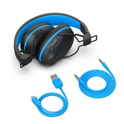 New - JLab JBuddies Pro Over-Ear Bluetooth Wireless Kids' Headphones - Black/Blue