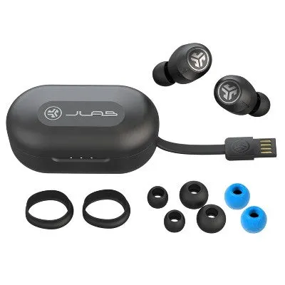 New - JLab JBuds Air Active Noise Cancelling True Wireless Bluetooth Earbuds - Black