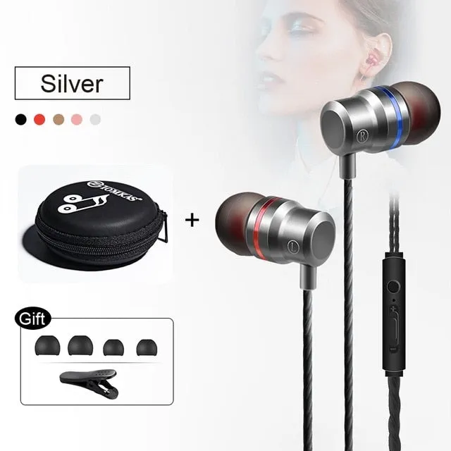 New Universal Headphones 3.5mm In Ear Stereo Earbuds Sport Wired Earphone For Mobile Phone