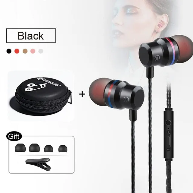 New Universal Headphones 3.5mm In Ear Stereo Earbuds Sport Wired Earphone For Mobile Phone