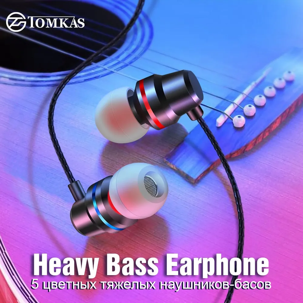 New Universal Headphones 3.5mm In Ear Stereo Earbuds Sport Wired Earphone For Mobile Phone