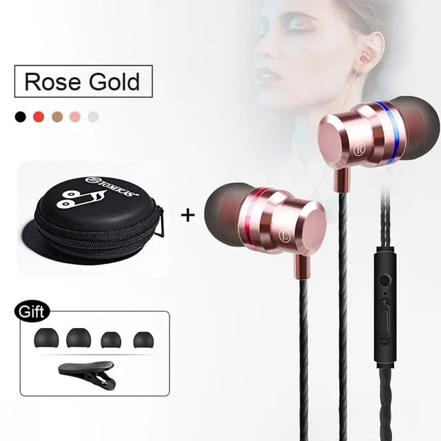 New Universal Headphones 3.5mm In Ear Stereo Earbuds Sport Wired Earphone For Mobile Phone