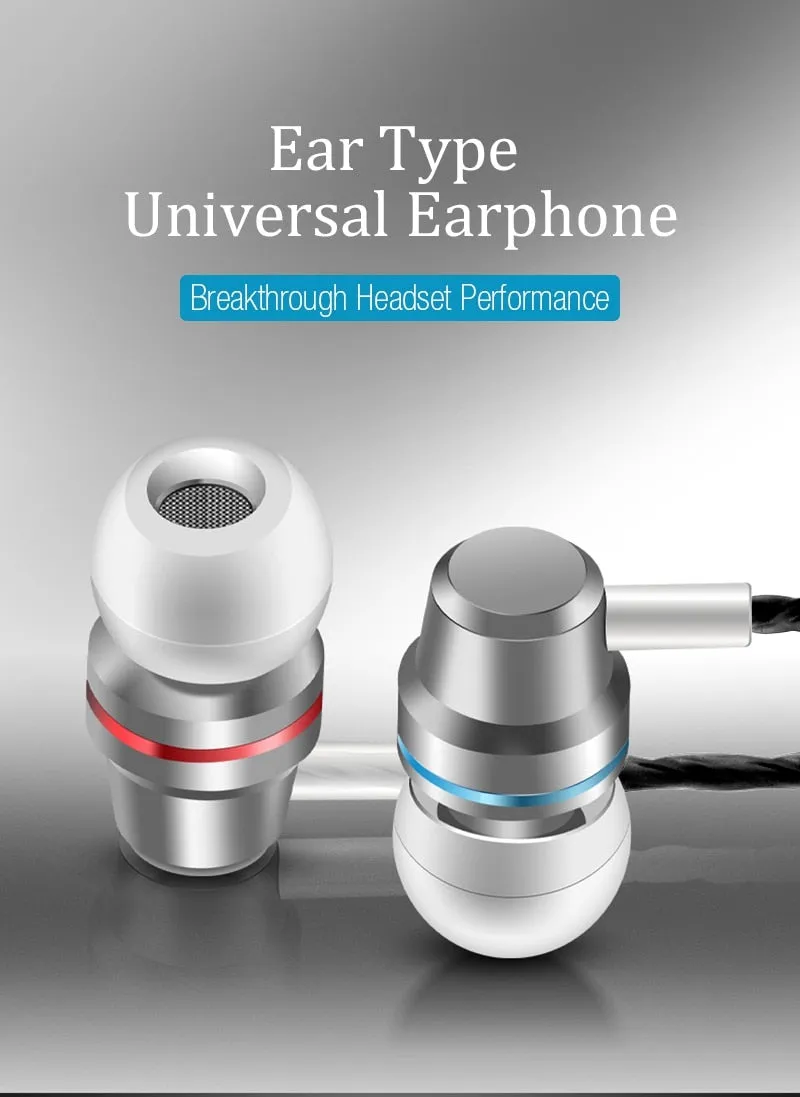 New Universal Headphones 3.5mm In Ear Stereo Earbuds Sport Wired Earphone For Mobile Phone