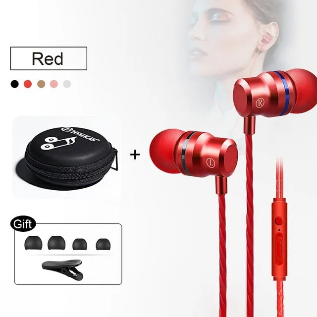 New Universal Headphones 3.5mm In Ear Stereo Earbuds Sport Wired Earphone For Mobile Phone