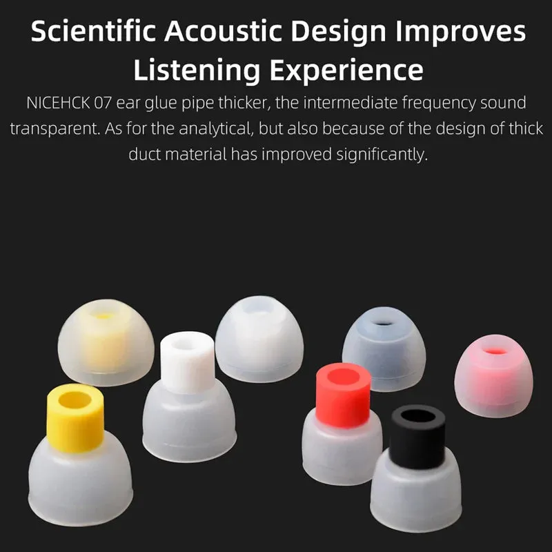 NiceHCK 07 1 Pair Earphone Tip Silicone Noise Isolating Ear Tip Improve Vocal Soft Eartip Accessory for DB3 MK3 ZSN CA4 C12 VX