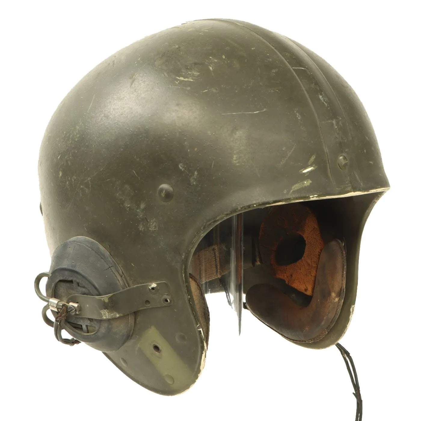 Original U.S. Korean War Armored Vehicle & Tanker Helmet with Headphones