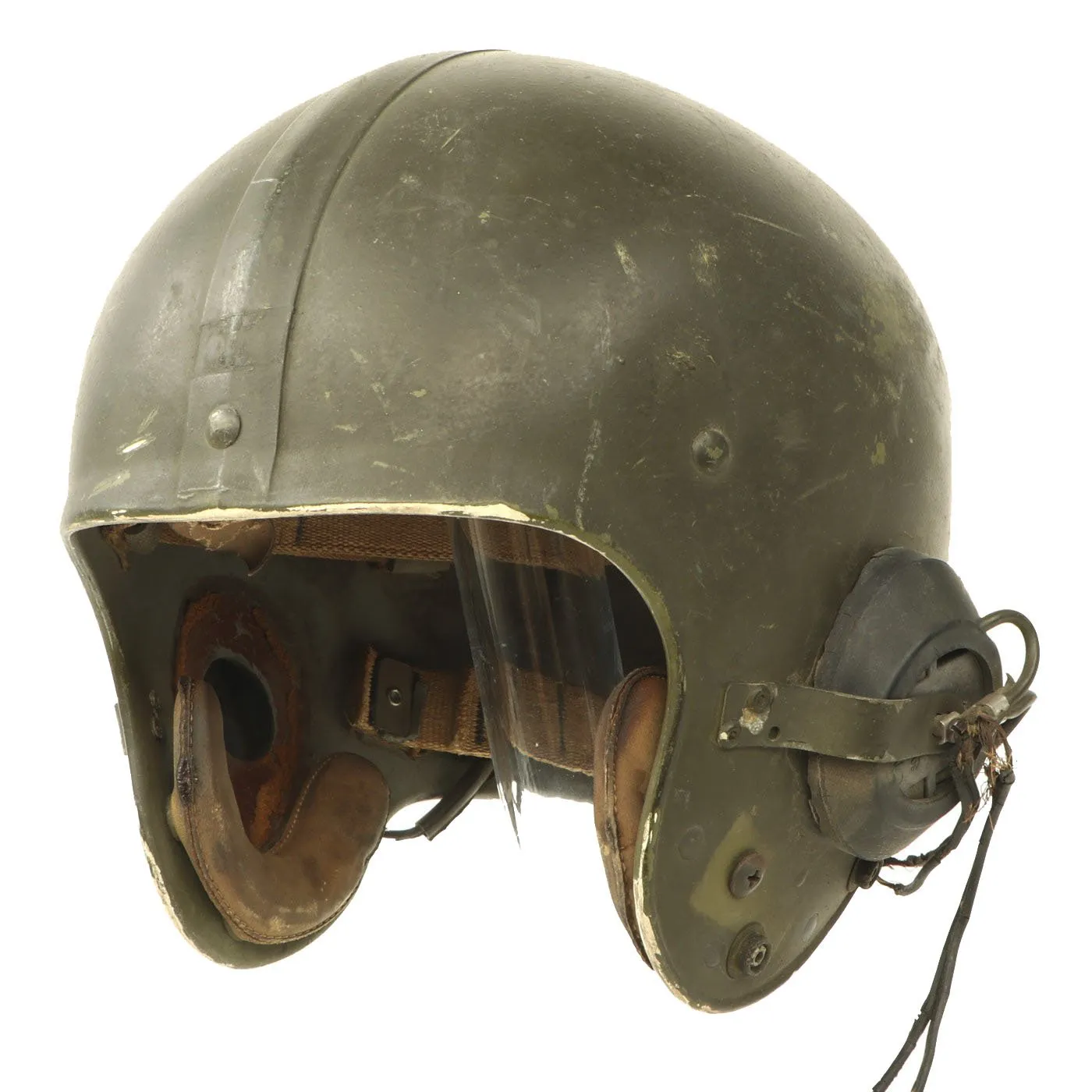 Original U.S. Korean War Armored Vehicle & Tanker Helmet with Headphones