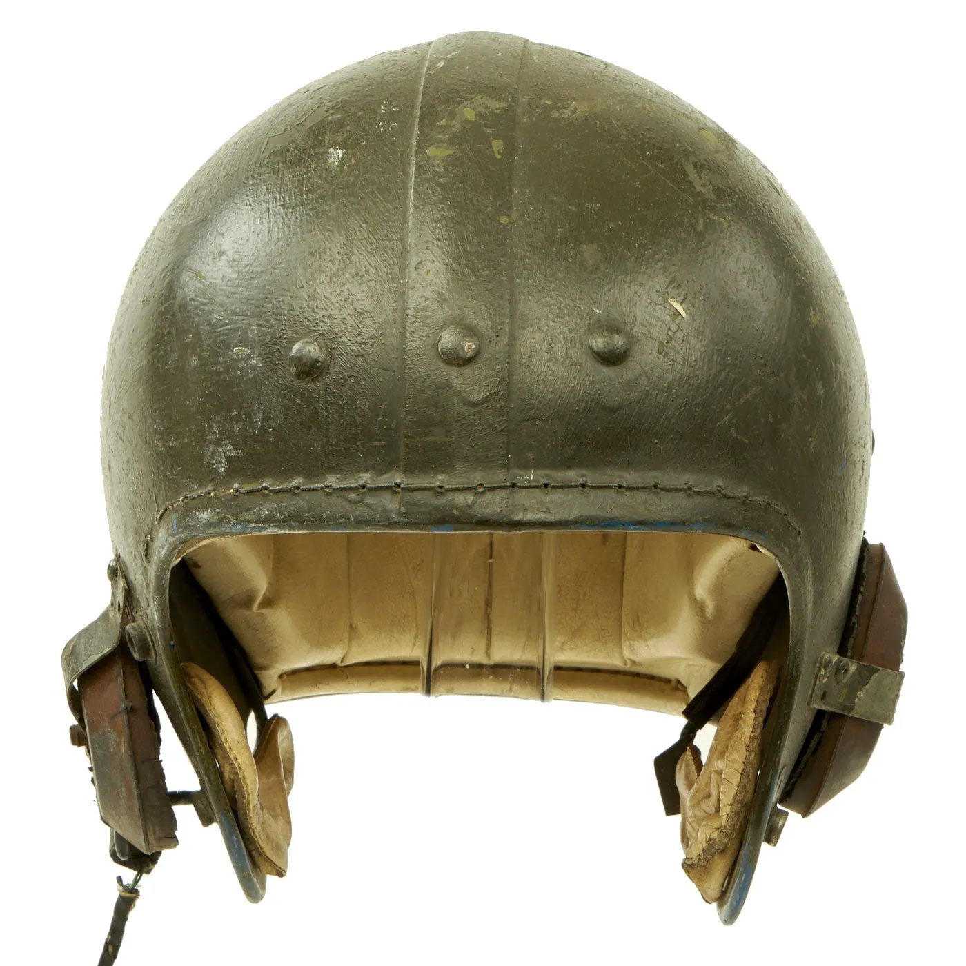 Original U.S. Korean War Armored Vehicle Tanker Helmet with Headphones