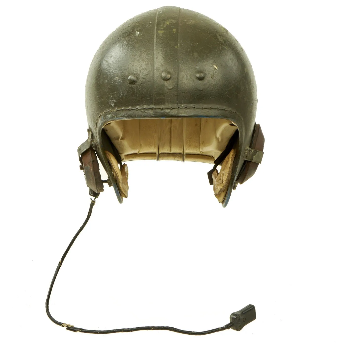 Original U.S. Korean War Armored Vehicle Tanker Helmet with Headphones