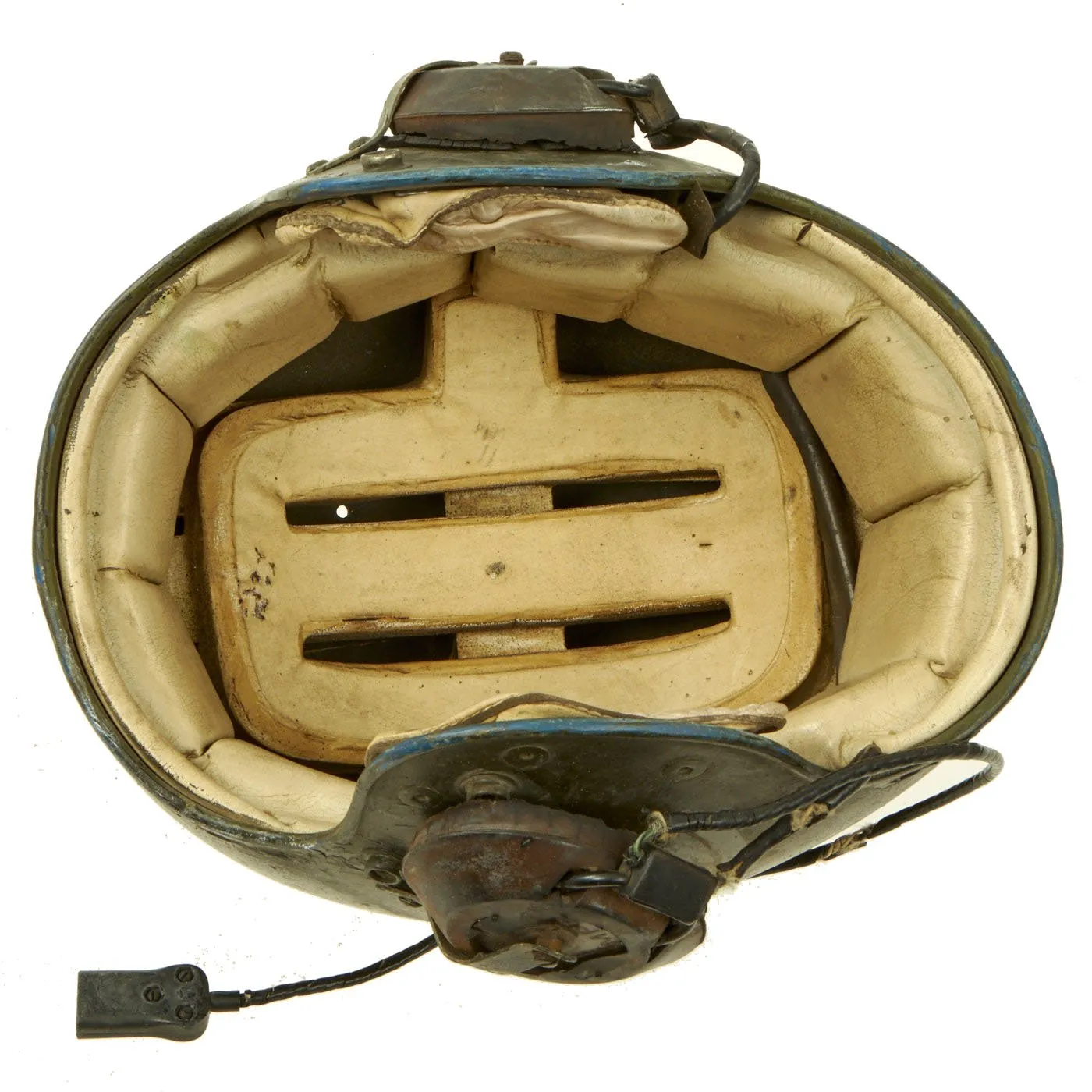 Original U.S. Korean War Armored Vehicle Tanker Helmet with Headphones