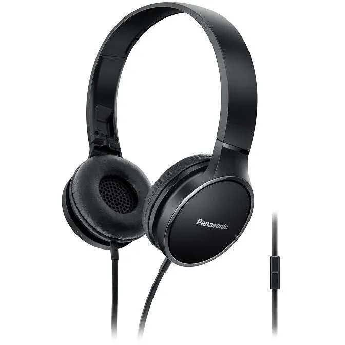 Panasonic RP-HF300M-K Lightweight On-Ear Headphones w/ Mic & Controller - Black