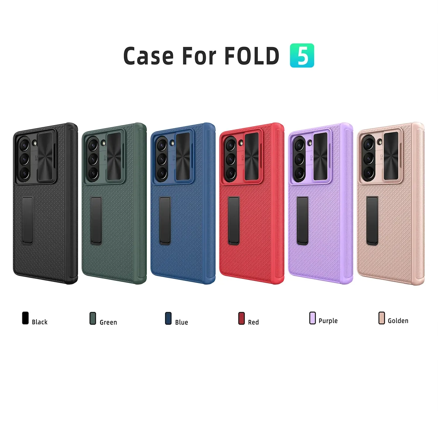 PC Plastic Hard Shell Phone Case With Invisible Bracket For Samsung Galaxy Z Fold 5