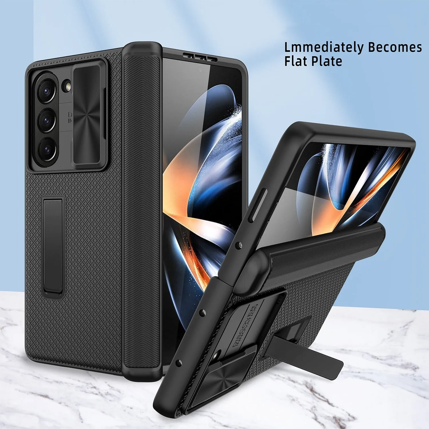 PC Plastic Hard Shell Phone Case With Invisible Bracket For Samsung Galaxy Z Fold 5