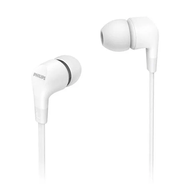 Philips Wired Earbud Gel Earphones 3.5mm White