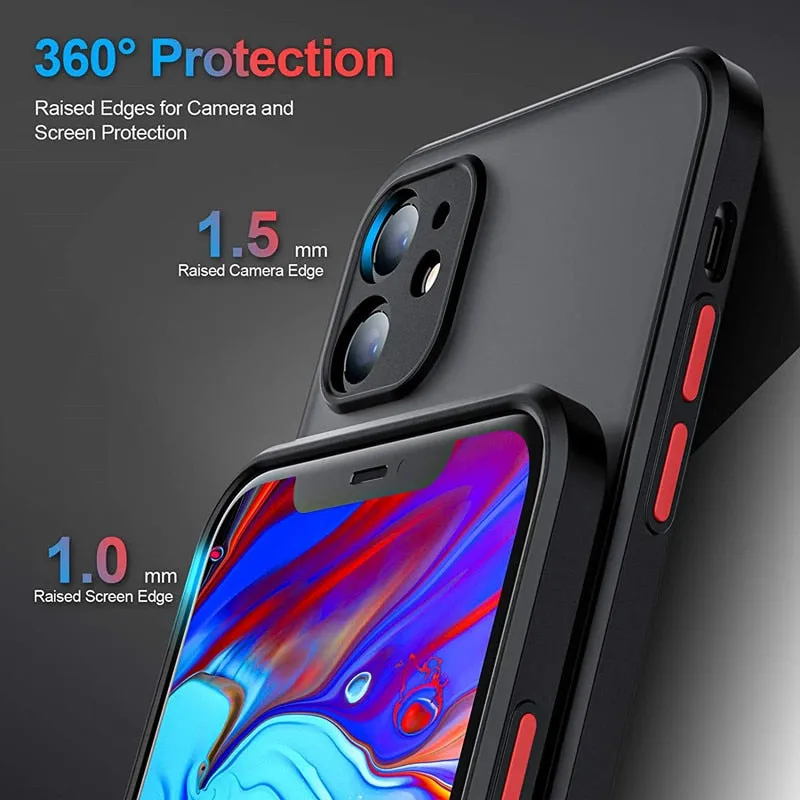 Phone Case Armor Matte Case For iPhone 13 14 12 11 Pro MaxPhone Case Shockproof Silicone Bumper