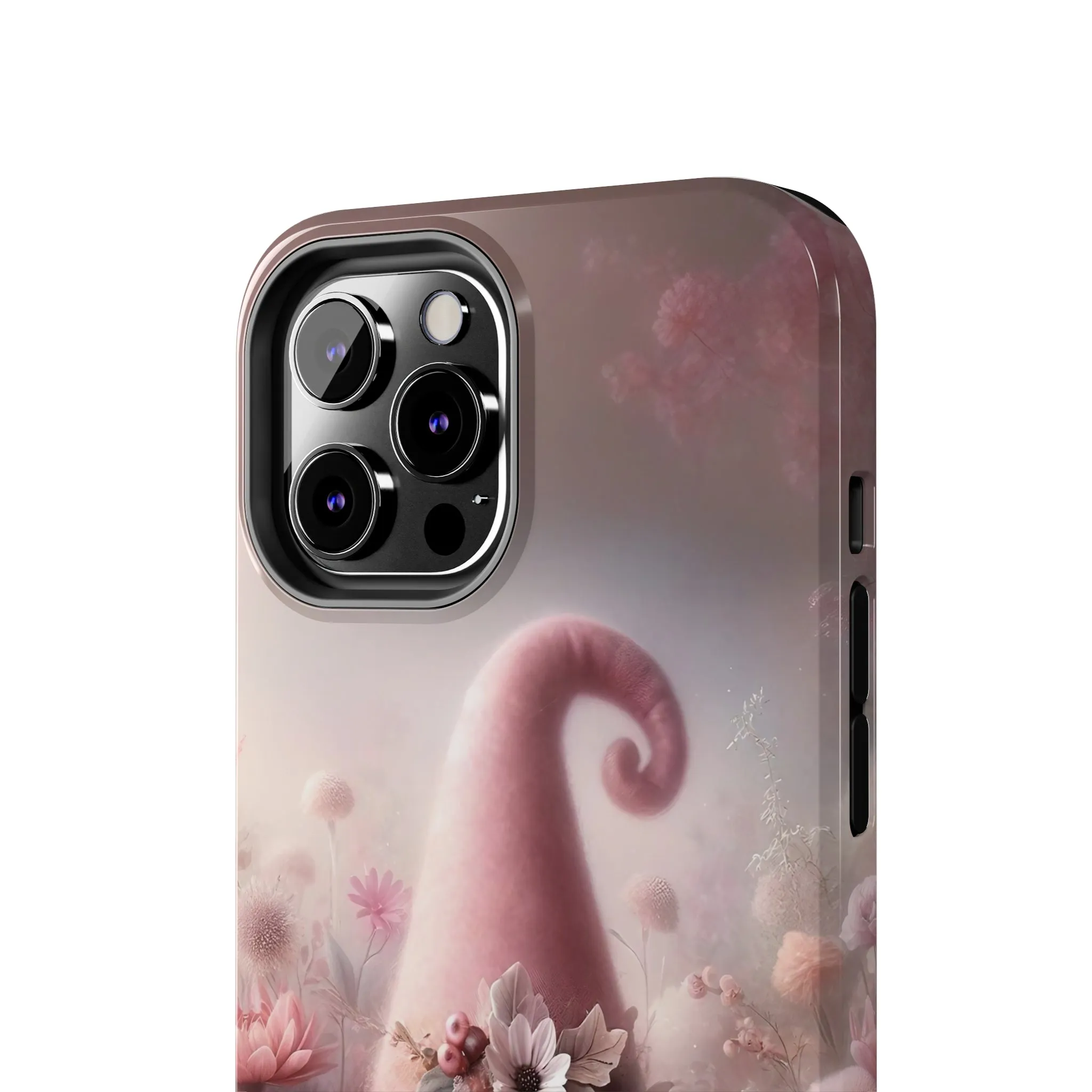 Pink Floral Fantasy Gnome Design Phone Case- Lightweight, Impact Resistant Cover for iPhone 6, 6s, 12, 13, 14, 15