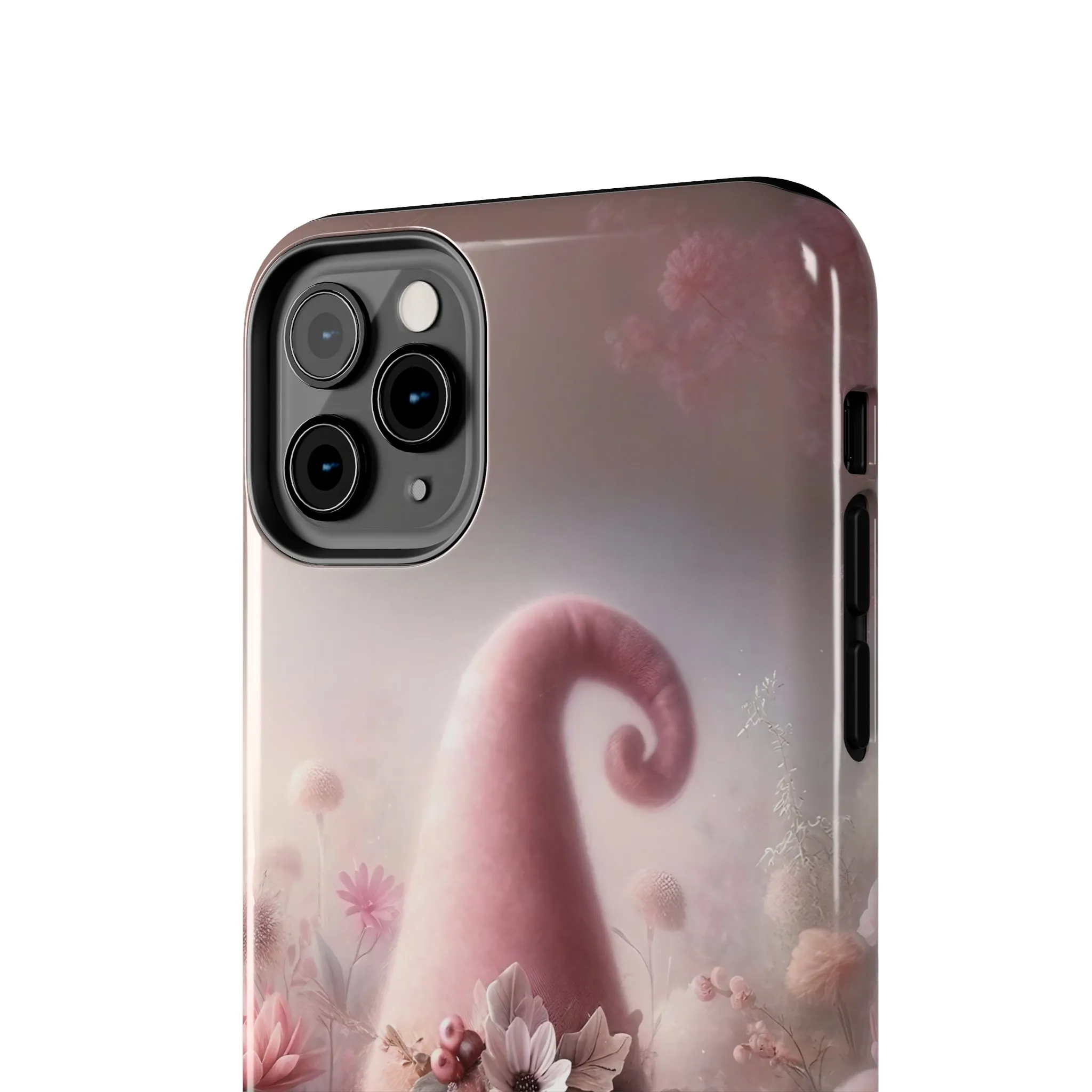 Pink Floral Fantasy Gnome Design Phone Case- Lightweight, Impact Resistant Cover for iPhone 6, 6s, 12, 13, 14, 15