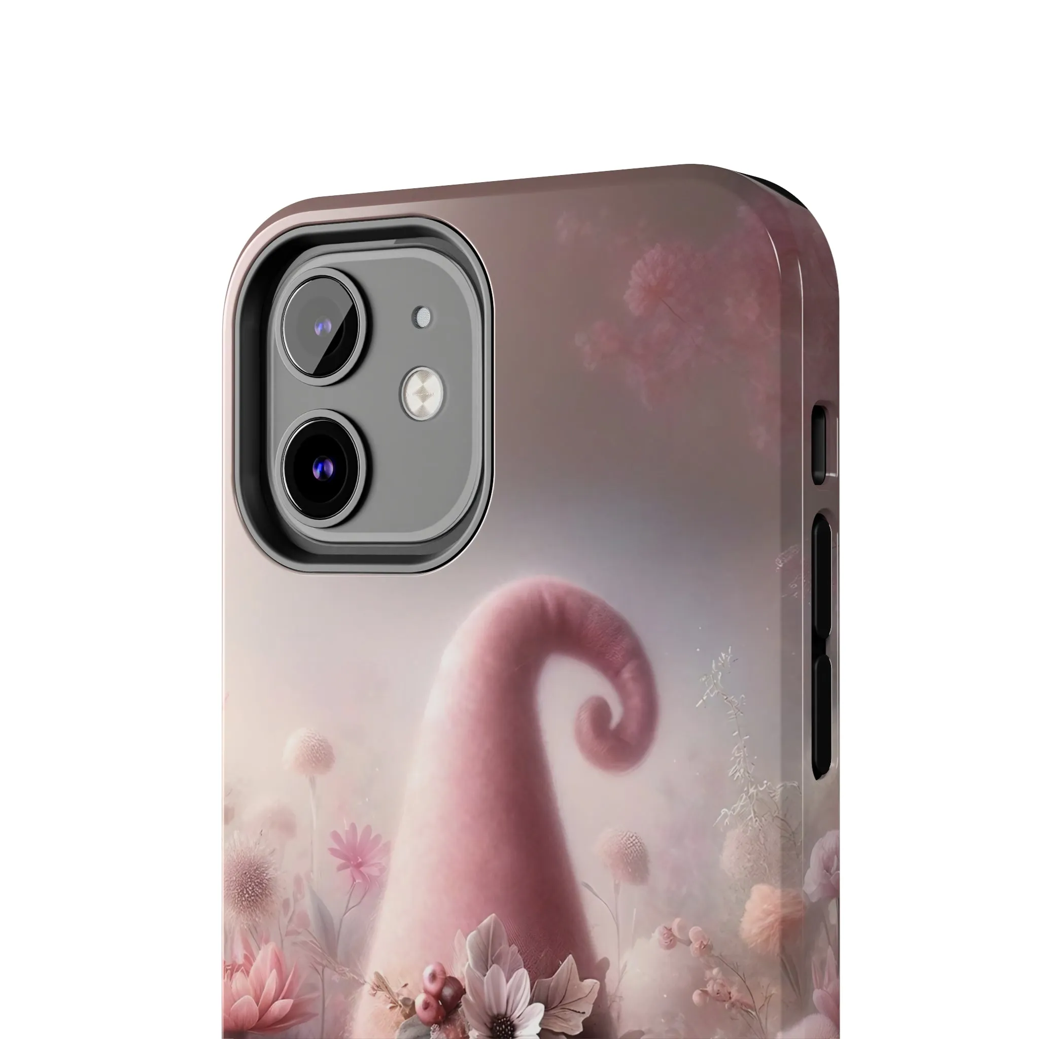 Pink Floral Fantasy Gnome Design Phone Case- Lightweight, Impact Resistant Cover for iPhone 6, 6s, 12, 13, 14, 15