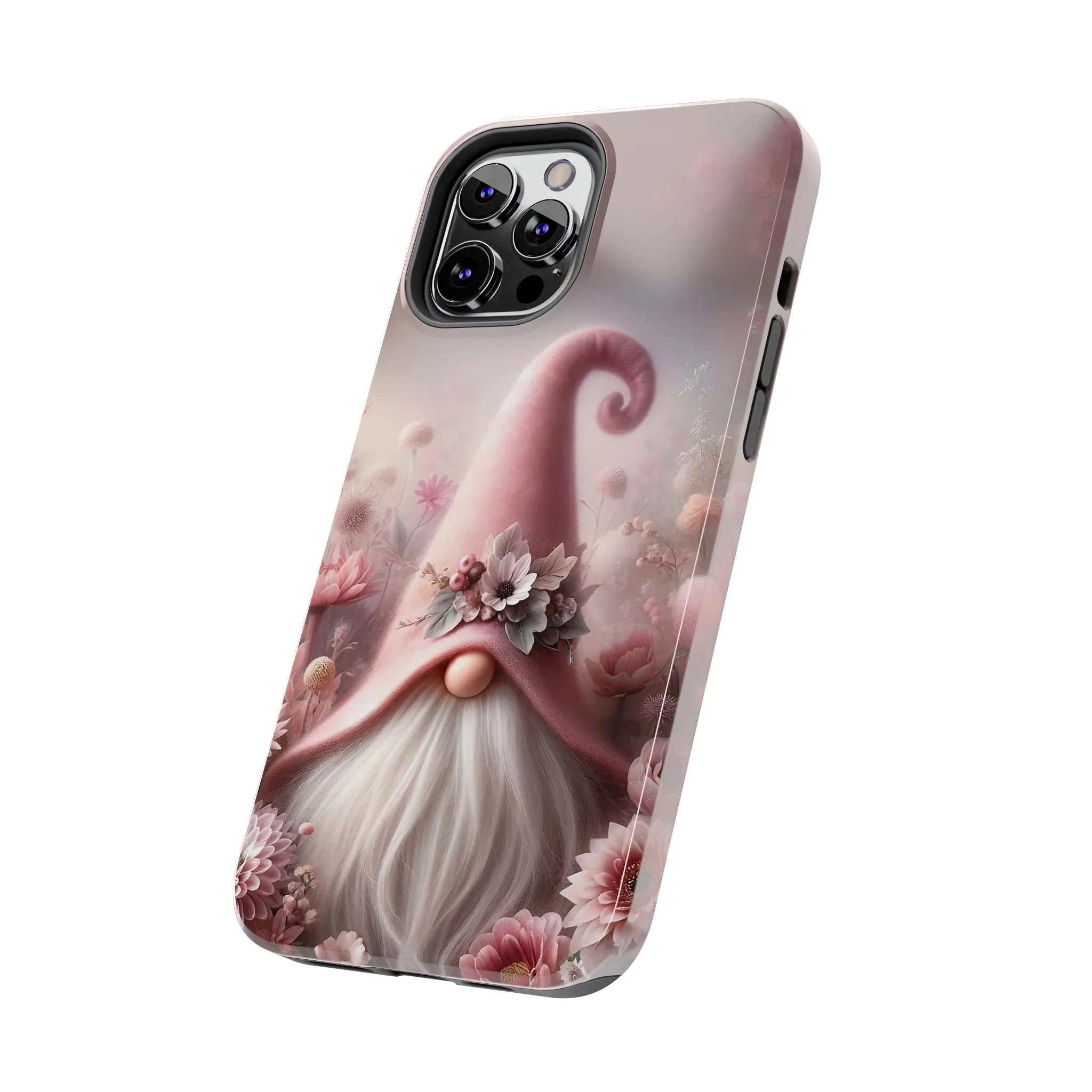 Pink Floral Fantasy Gnome Design Phone Case- Lightweight, Impact Resistant Cover for iPhone 6, 6s, 12, 13, 14, 15