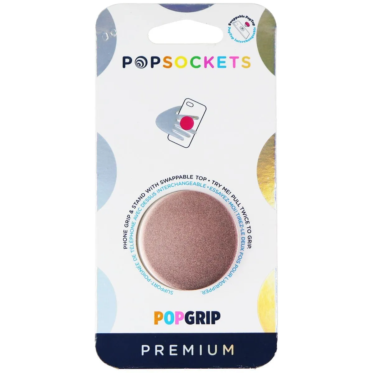 PopSockets PopGrip Swappable Phone Grip & Stand - Aluminum Rose Gold