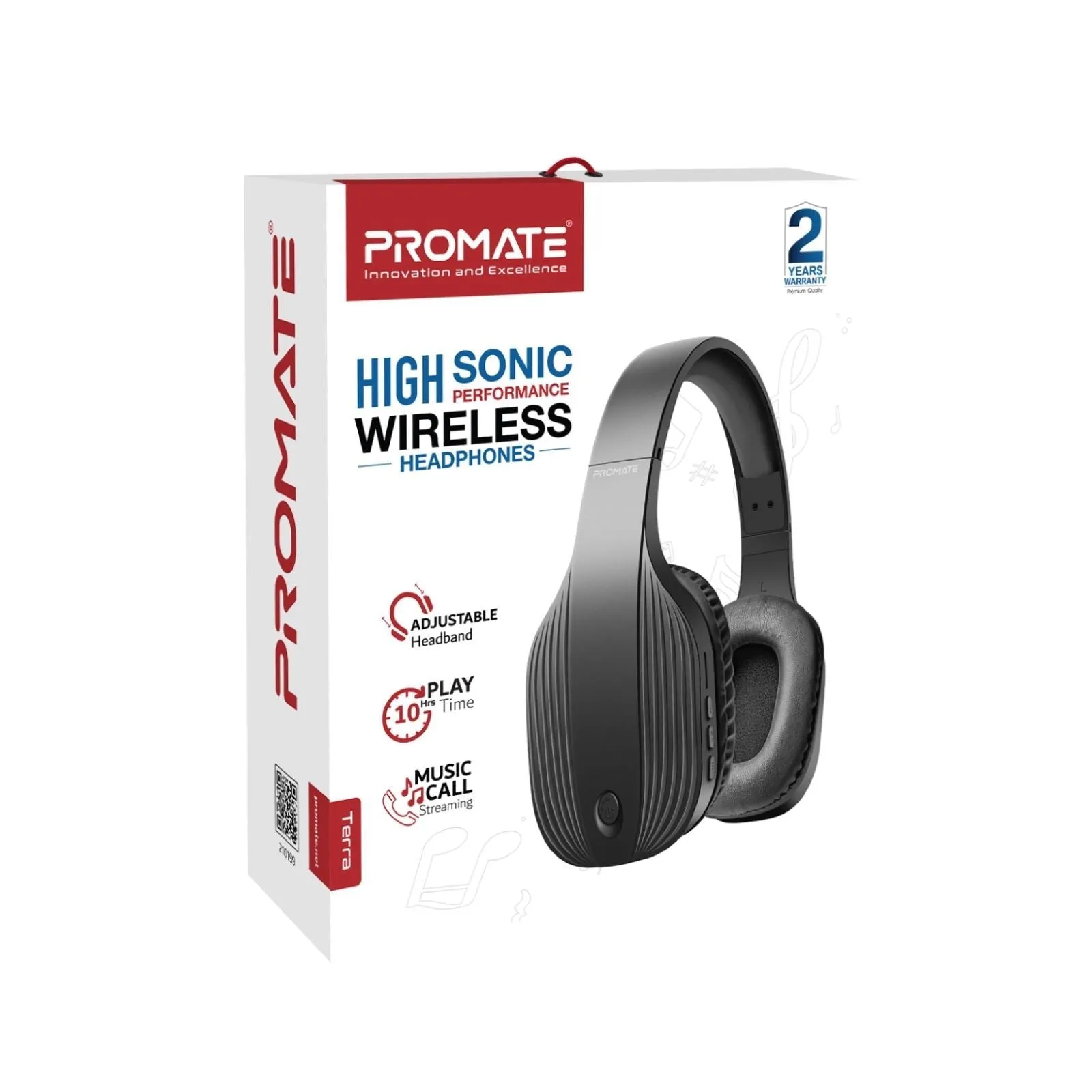 Promate Bluetooth Wireless Over-Ear Headphones, Up to 10 Hours Playback, Integrated Microphone, Blue