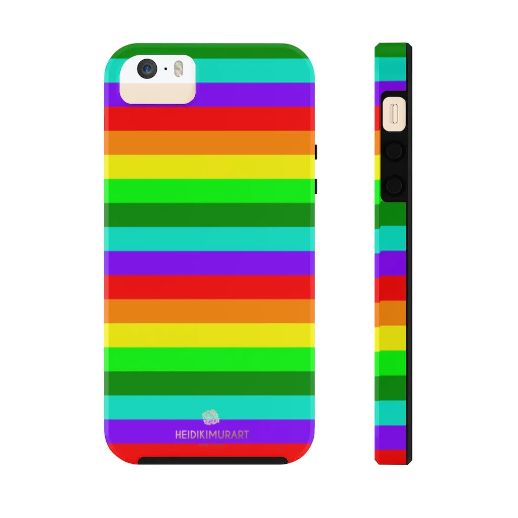 Rainbow Stripe Gay Pride iPhone Case, Colourful Case Mate Tough Samsung Galaxy Phone Cases