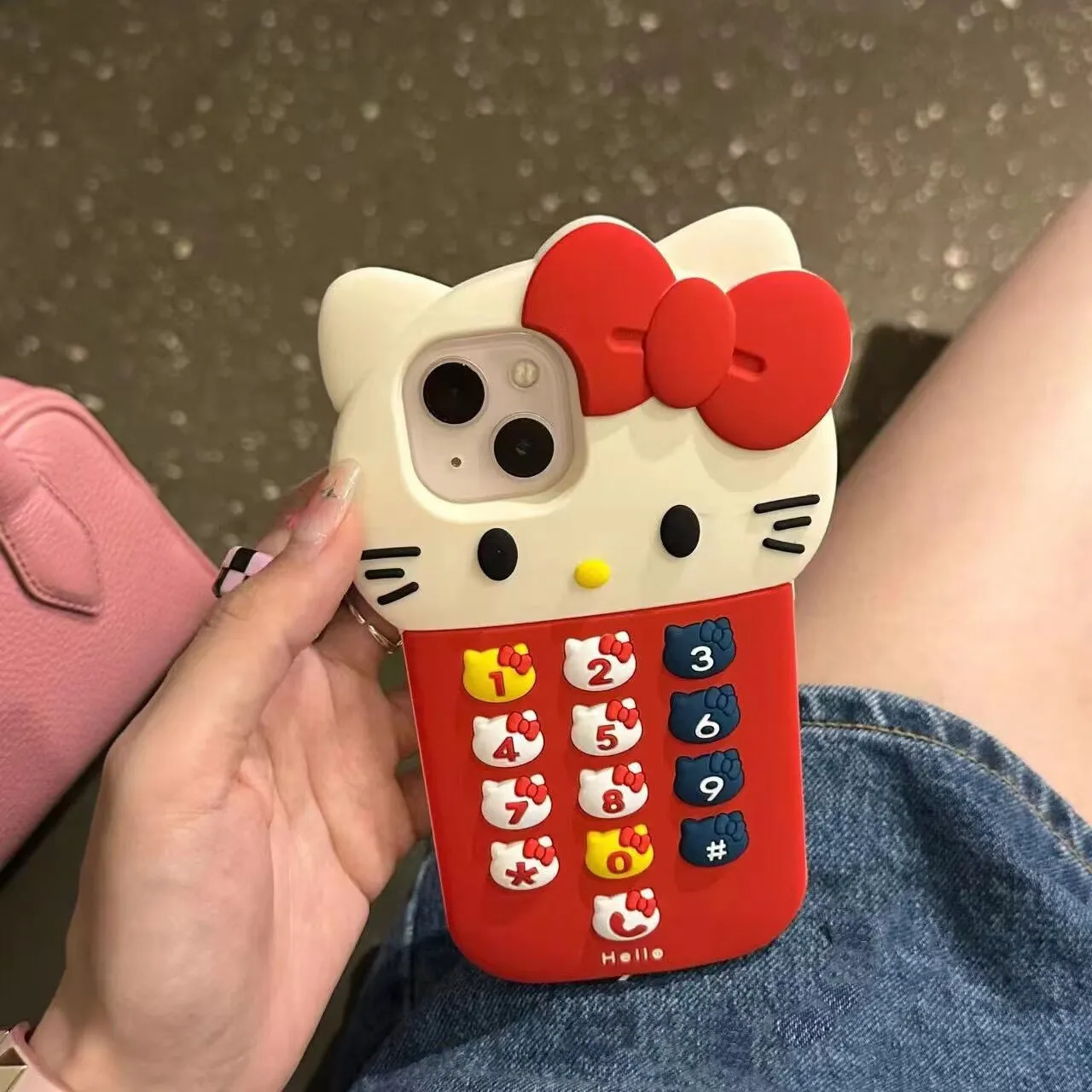 Red Kitty Button Phone Case