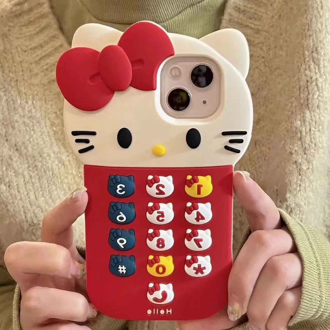 Red Kitty Button Phone Case