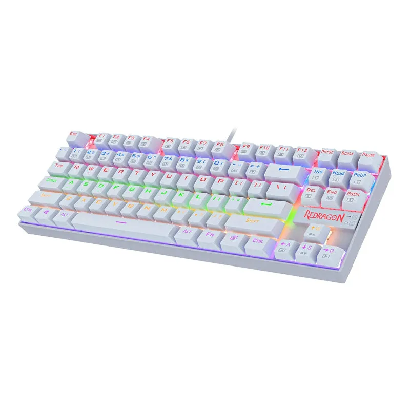 Redragon Kumara Mechanical 87 Key|Rgb Backlit Gaming Keyboard - White