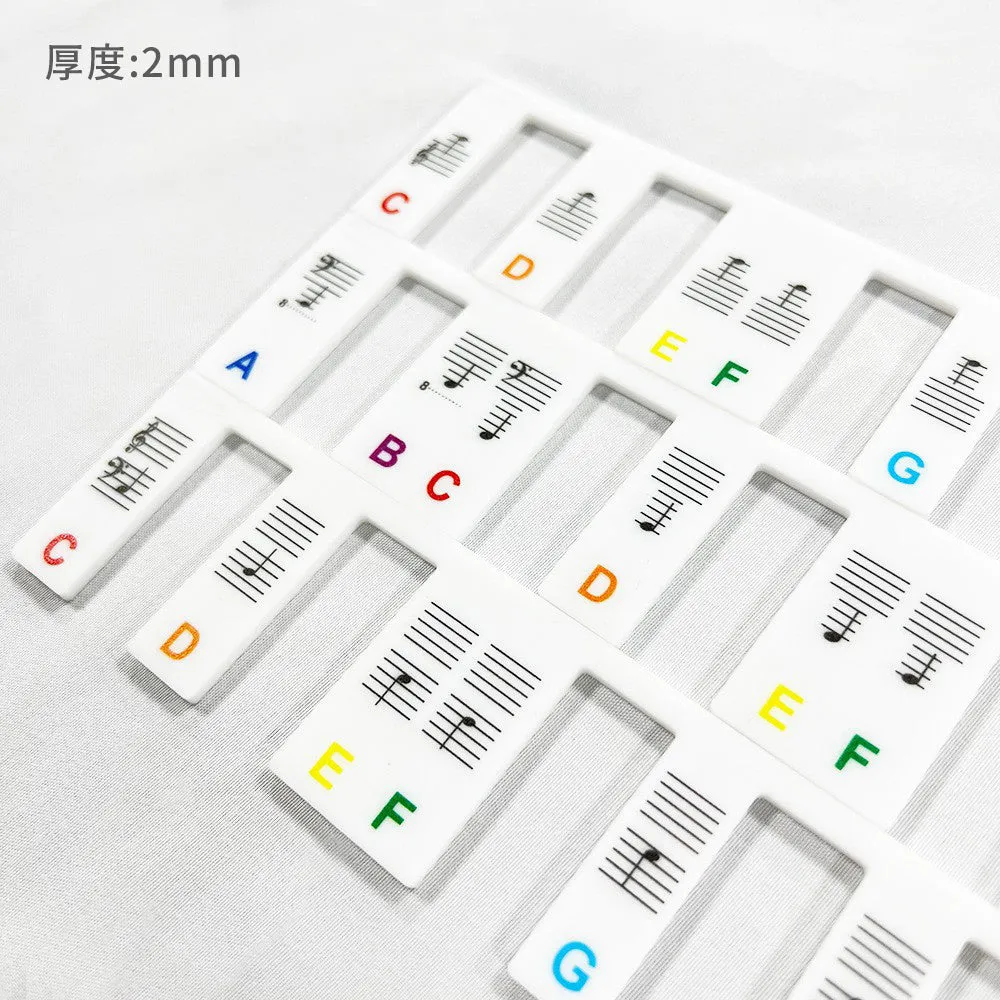 Removable piano note stickers 88 keys monochrome color note comparison piano practice silicone material suitable for electronic keyboard music children piano learning practice