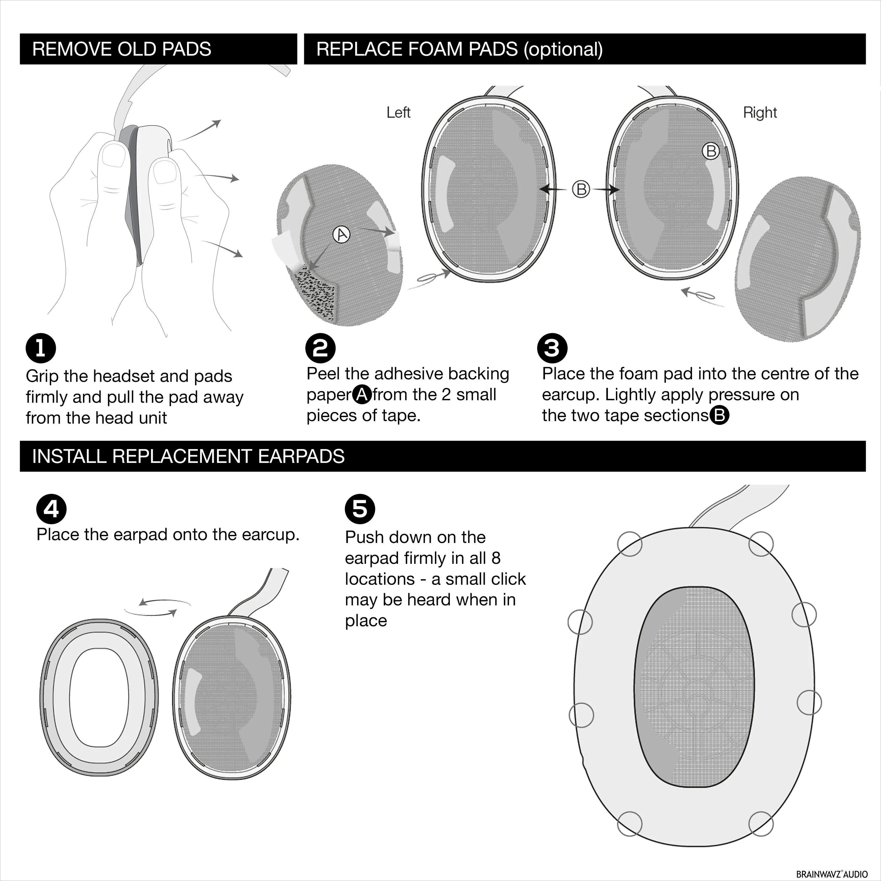 Replacement Earpads for Jabra Elite 85H Wireless Headphones - Soft PU Leather & Memory Foam