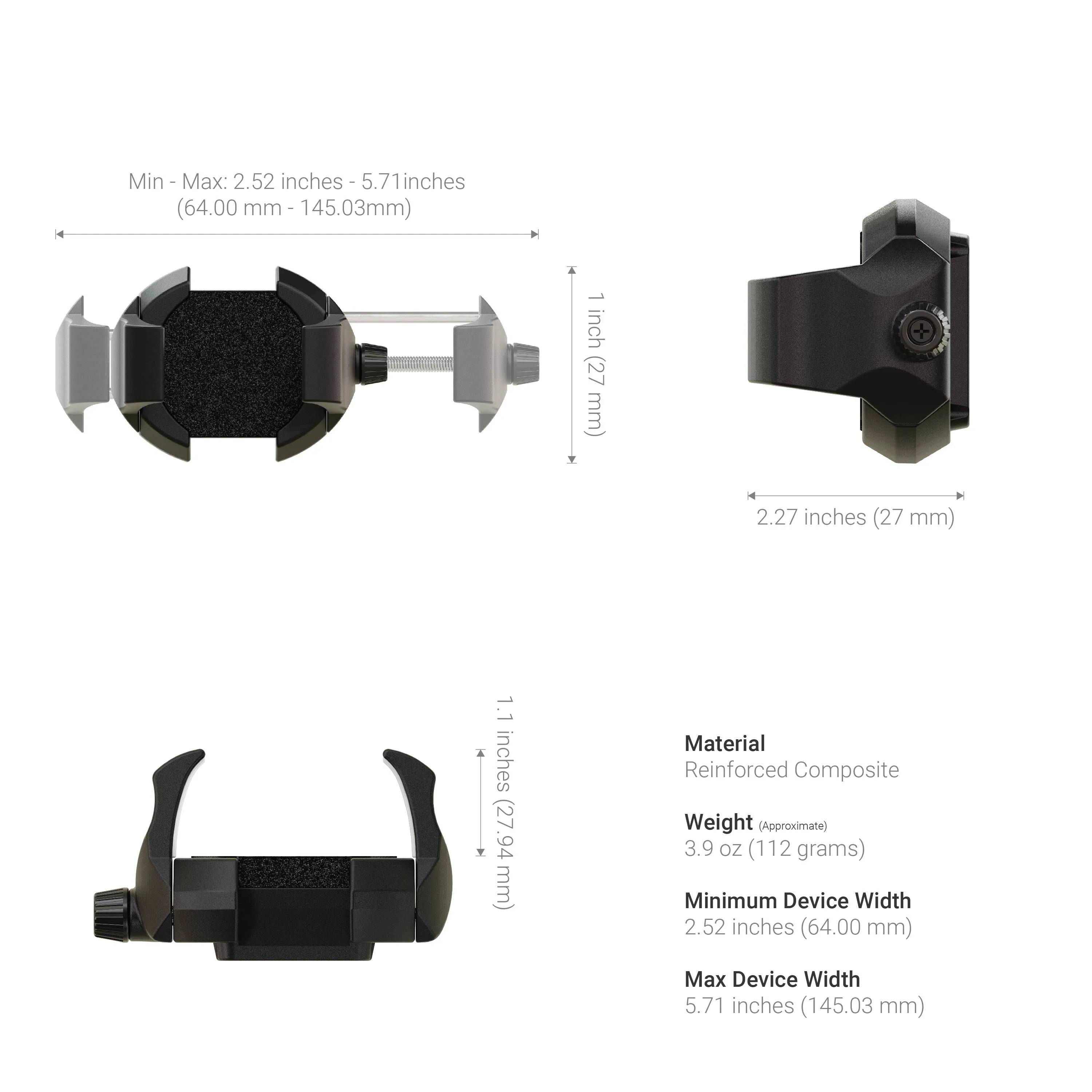 RoadVise® Ultra Holder with Shaft Arm and Handlebar Mount