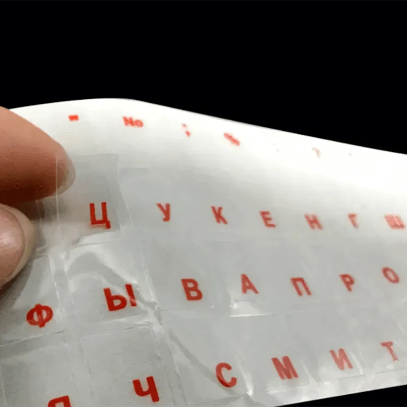 Russian Keyboard Stickers: Enhance Typing, Dust Protection - Black and White Labels.