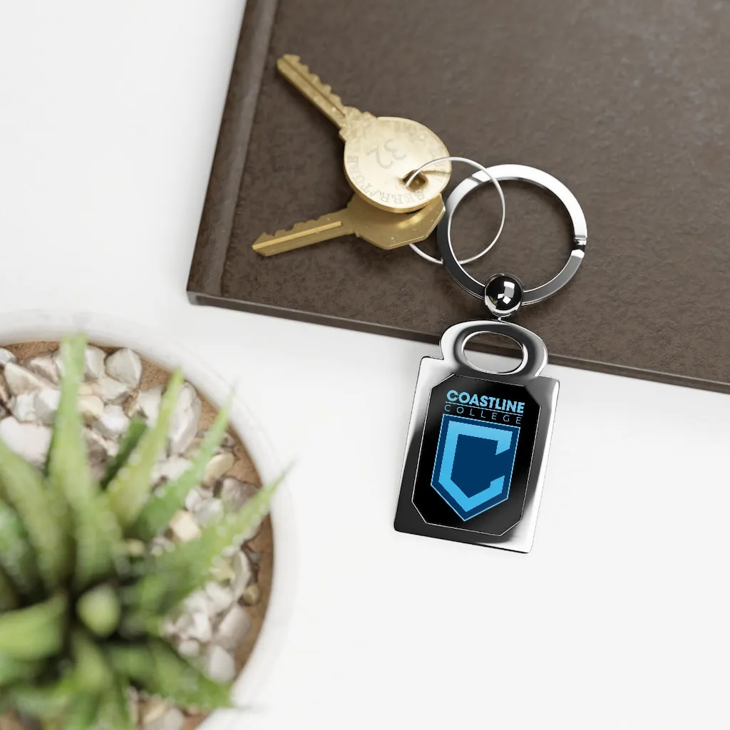 Shield Logo Rectangle Photo Keyring - Black