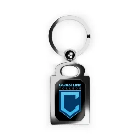 Shield Logo Rectangle Photo Keyring - Black