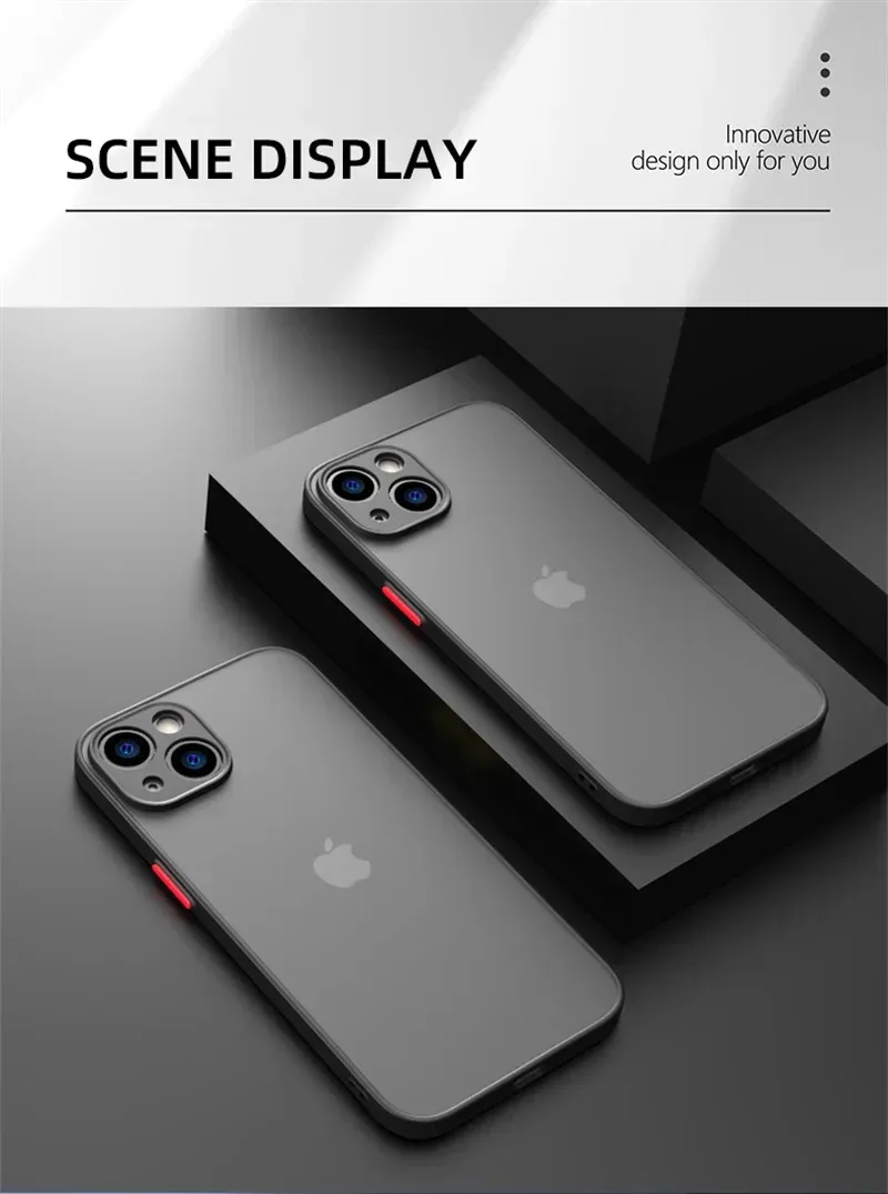 Shockproof Thin Matte Case For iPhone