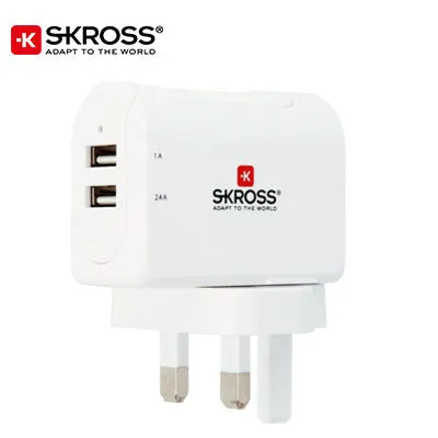 SKROSS 2 Port USB Charger - UK