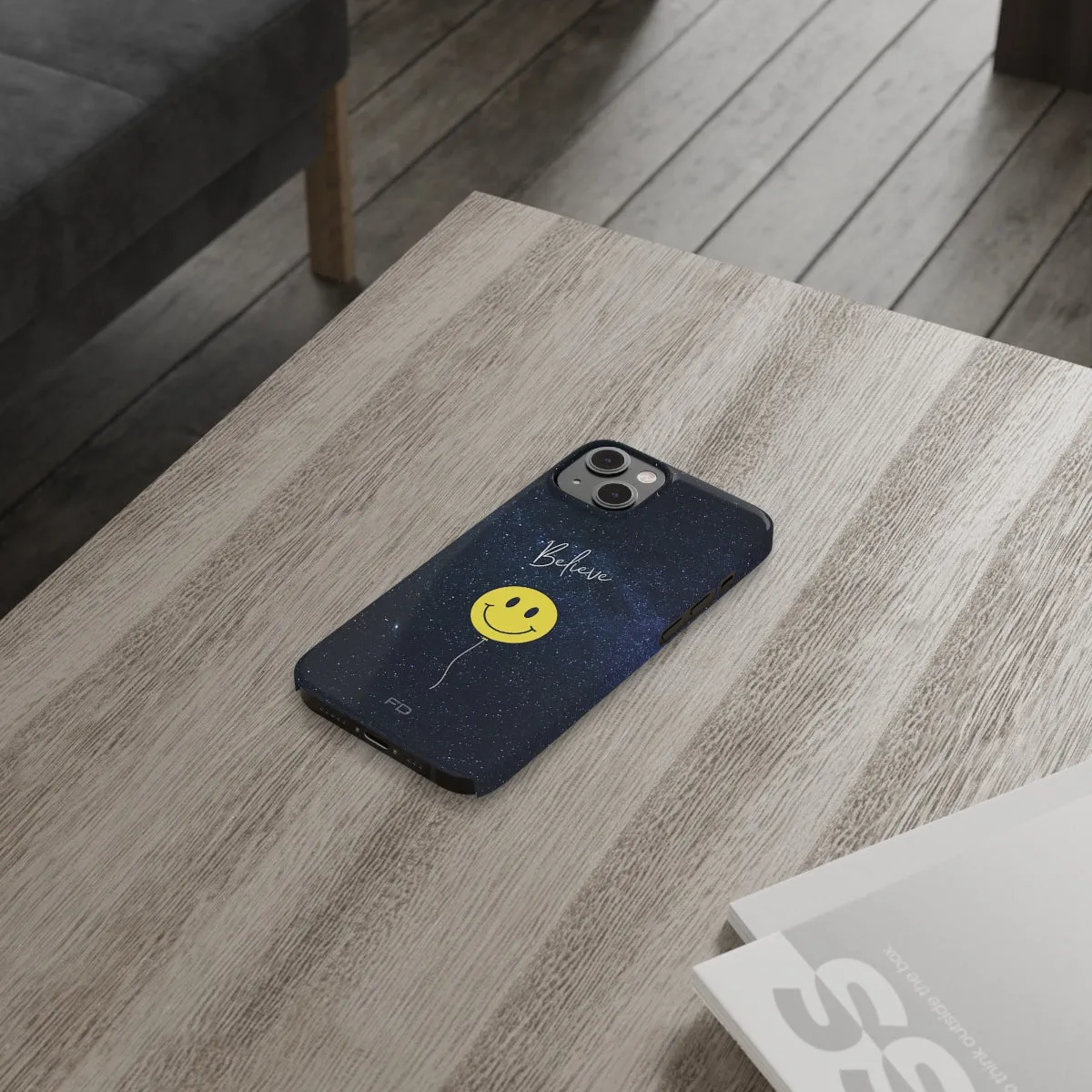 Smiley Face in Space Believe Slim Case for iPhone