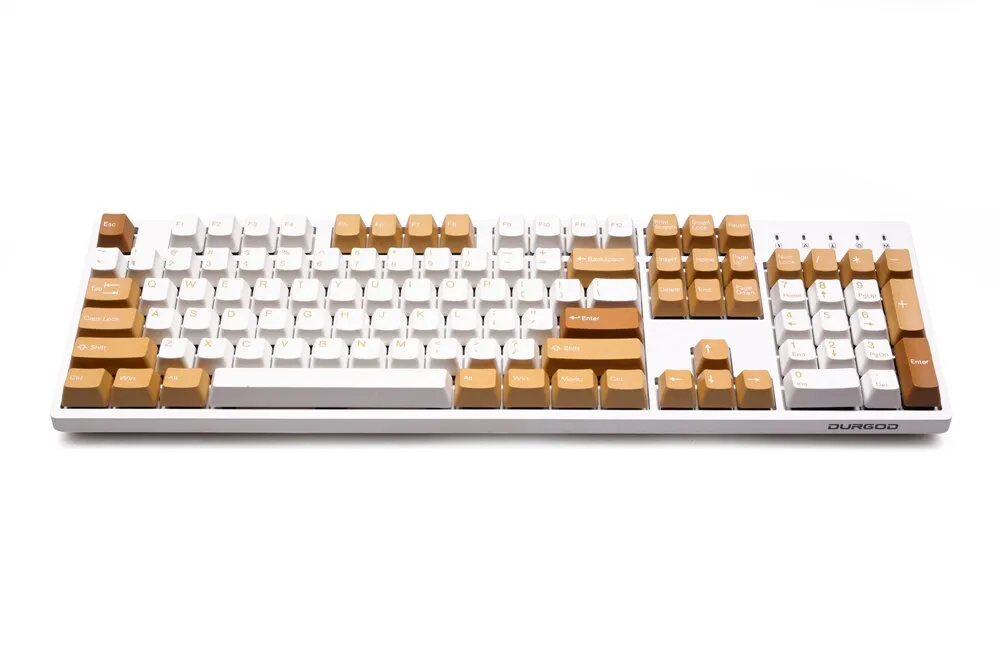 taihao Vintage Camel ABS double shot keycaps for diy gaming mechanical keyboard oem profile Beige Yellow ISO 1.75u shift