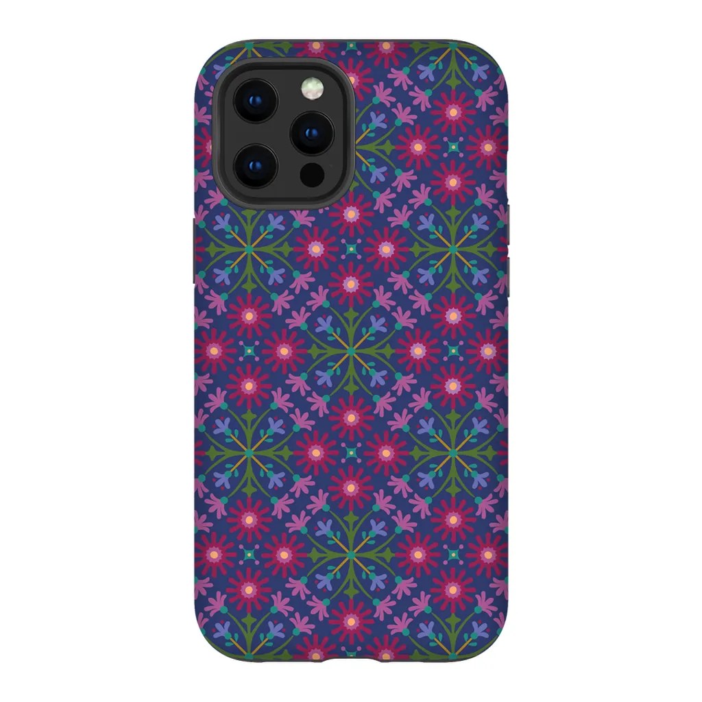 Tough Phone Case - Azulejos Pattern on Navy