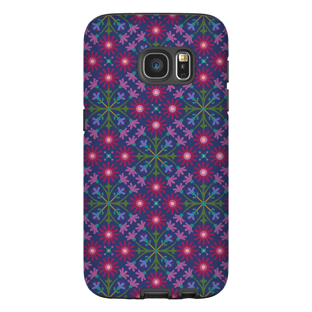 Tough Phone Case - Azulejos Pattern on Navy