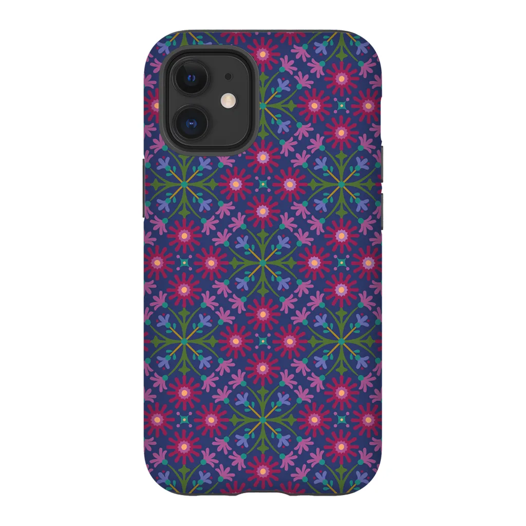 Tough Phone Case - Azulejos Pattern on Navy