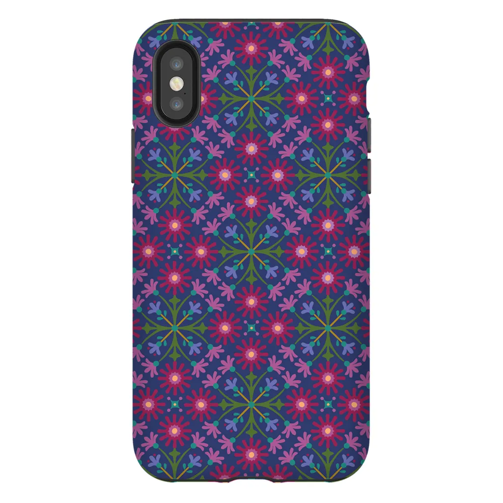 Tough Phone Case - Azulejos Pattern on Navy