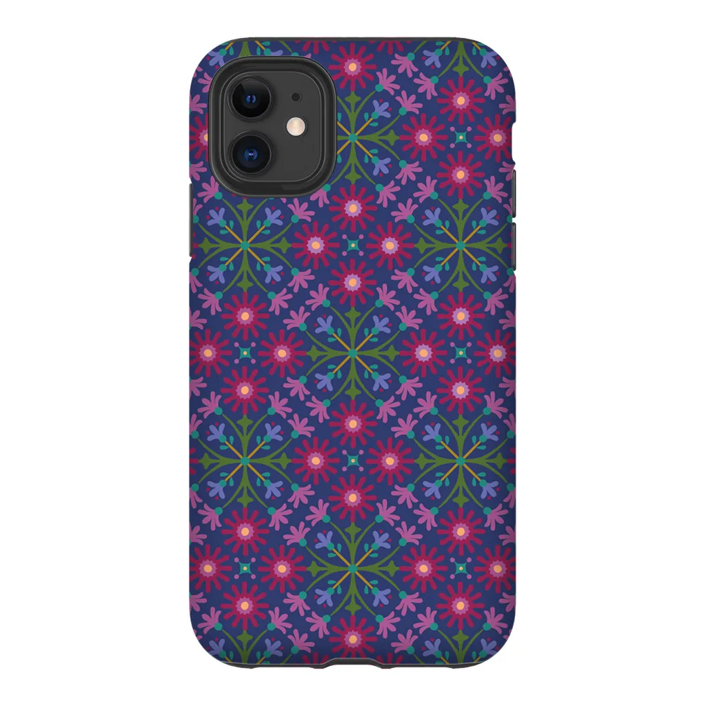 Tough Phone Case - Azulejos Pattern on Navy