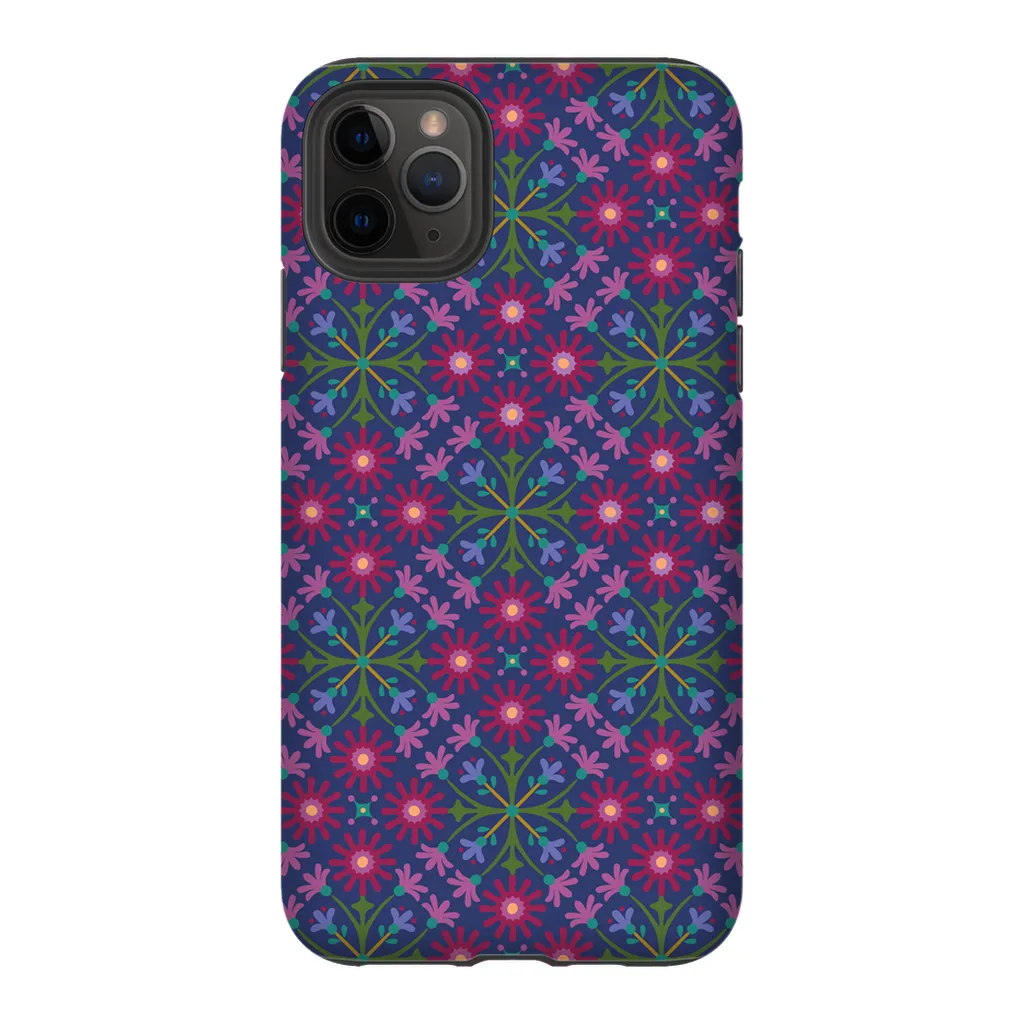 Tough Phone Case - Azulejos Pattern on Navy