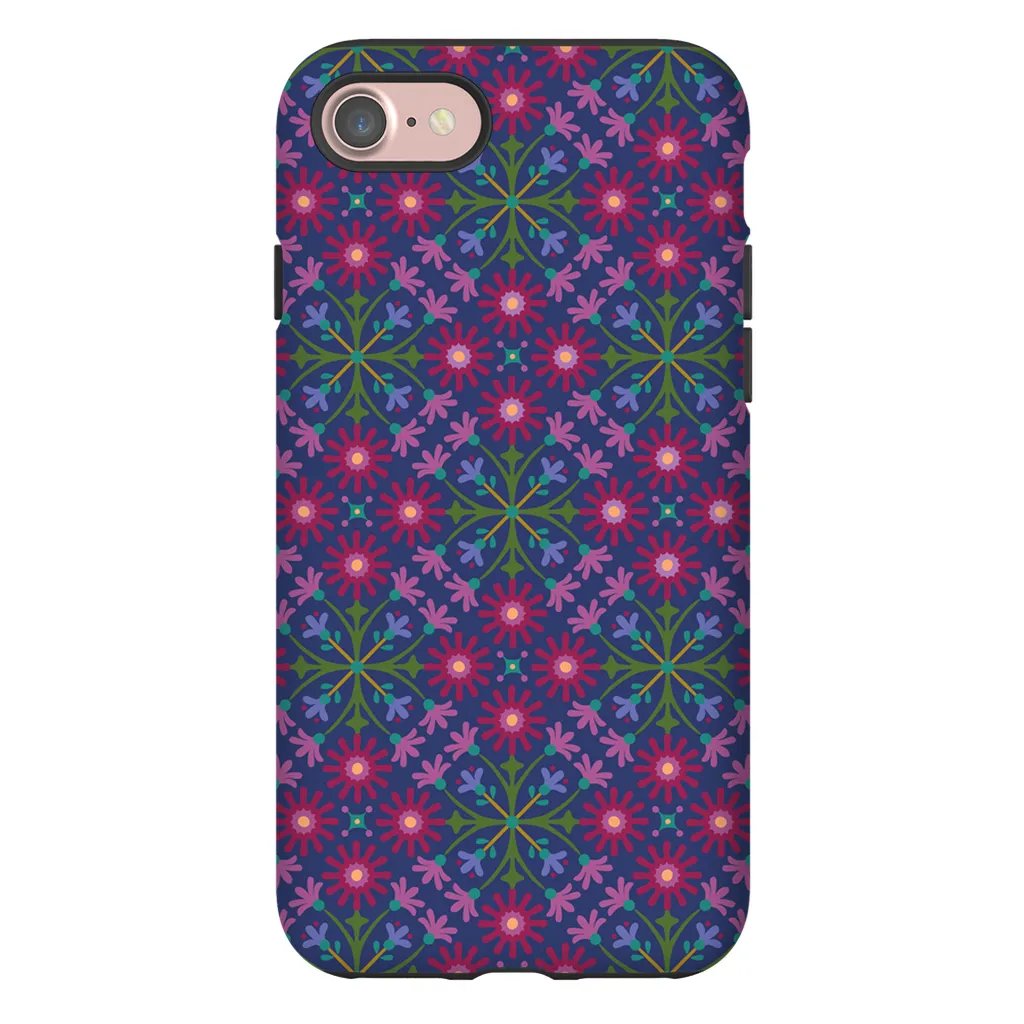 Tough Phone Case - Azulejos Pattern on Navy